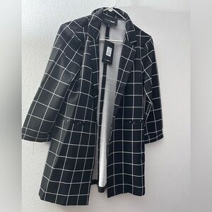 Fashion Nova Black Windowpane Blazer